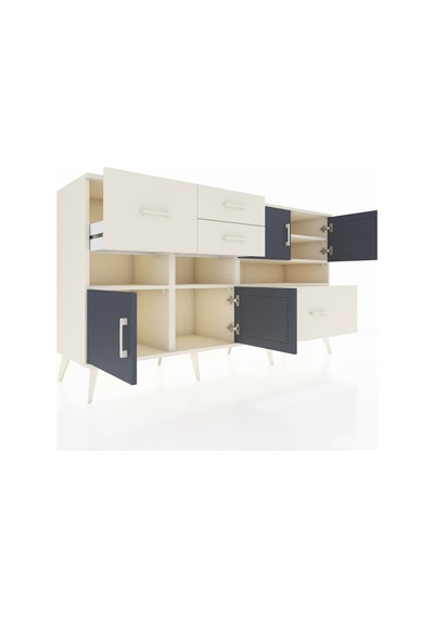 Kronos Konsol 5 Raflı 4 Çekmeceli 4 Kapaklı 176x59x99 Aytaşı-antr Aytaşı-antrasit/aytaşı
