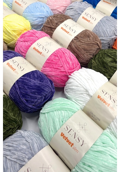 Sensy Velvet Slim El Örgü Kazak Ipi Bebek Battaniye Ipi Kadife Ip Amigurumi Ip Turuncu