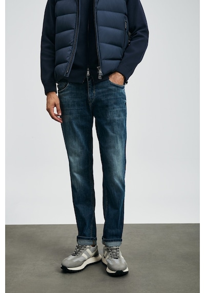 Lufian Erkek Lukas Spor Slim Fit Jean Pantolon 112200231 Mavi Mavi