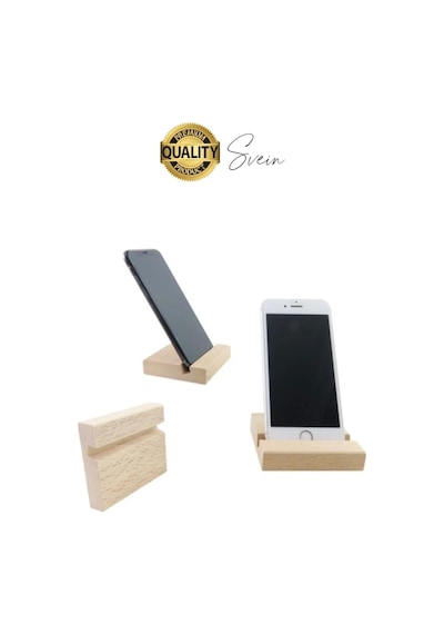 Doğal Masaüstü Ahşap Cep Telefonu Ve Tablet Standı Natural Görünüm Şık iPhone Android Apple Uyumlu iOS