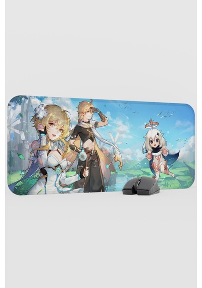 Aether Lumine Genshin Impact Anime Gacha V5 - 70x30 Xl Gaming Mouse Pad Fare Altlığı