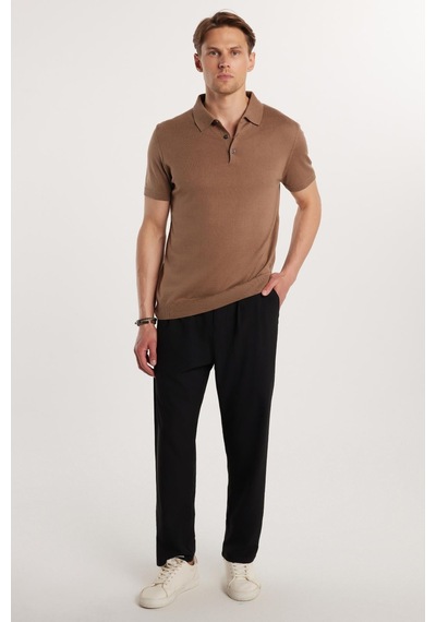 Tudors Erkek Regular Fit Çift Pileli Beli Lastikli Rahat Kesim Bol Paça Baggy Siyah Pantolon-33190 Tudors Erkek Regular Fit Çift Pileli Beli Lastikli Rahat Kesim Bol Paça Baggy Siyah Pantolon-33190