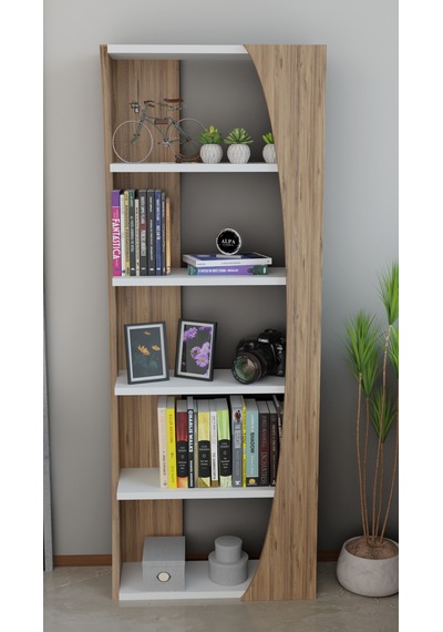 Alpa Ev Mobilya 6'lı Duvar Rafı 50 CM Kitaplık Salon Duvar Rafı Kitaplık Düzenleyici Raf