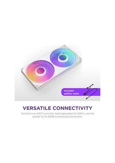 F240 Rgb Core Tek Çerçeve Fan Ünitesi, 240mm, 2x 120mm Rgb Fan Dahil, Hız Ve Aydınlatma Kontrolü, Yüksek Statik Basınç Ve Hava Akışı, 8 Argb Led, Beyaz