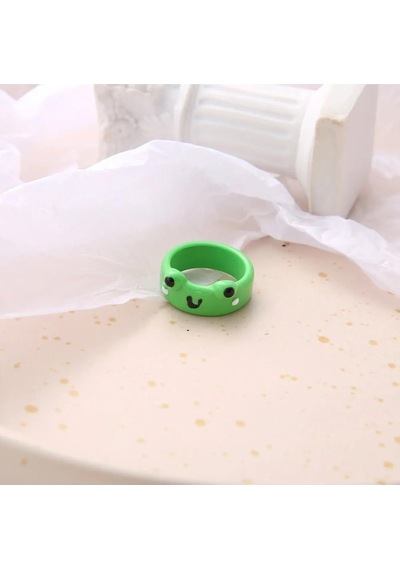 Kurbağa Yüzük Plastik Kurbağa Yüzük İç Çapı 1.7-1.8 Cm