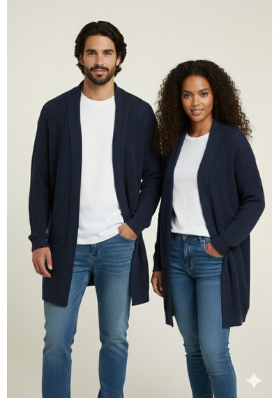 Youknitwear You Stayles %100 Pamuk Kadın Triko Hırka Lacivert