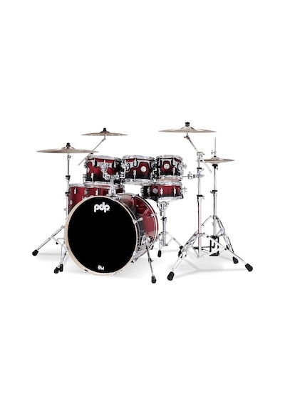 Pdp Drums Concept Maple 7 Parça 22" Akustik Davul Red To Black Sparkle Fade