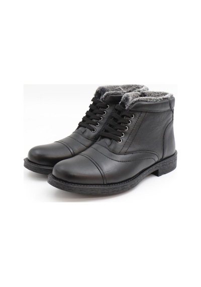 Nesilshoes Nesil Shoes Thrtrk 906 Siyah Hakiki Deri Kauçuk Taban Erkek Bot