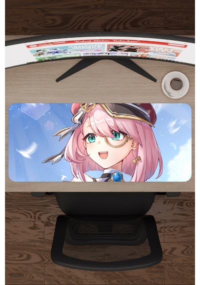 Charlotte Genshin Impact Anime Gacha V4 - 70x30 Xl Gaming Mouse Pad Fare Altlığı