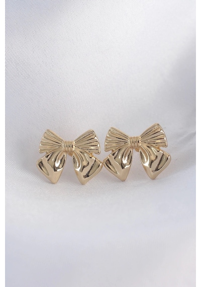 Pirinç Gold Renk Fiyonk Küpe Renkli 58950914