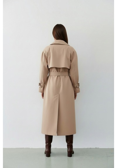 Durivya Reglan Kol Oversize Trençkot Camel