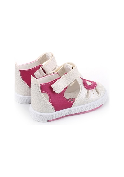 Şirin Bebe 1713 Kız Bebek Ortopedik Ayakkabı Sandalet Beyaz - Fuşya