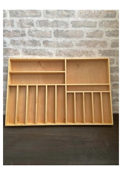 Ayfiwood 45x70 Cm Kaşık, Çatal, Bıçak, Kepçe Organizer 45x70 Cm Ahşap Çekmece Düzenleyici Kaşıklık