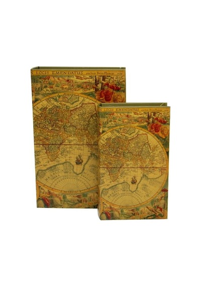 Kutu Kitap Harita 2'li Set Dekoratif Hediyelik Arbltgs4t3yzp3vtrk6