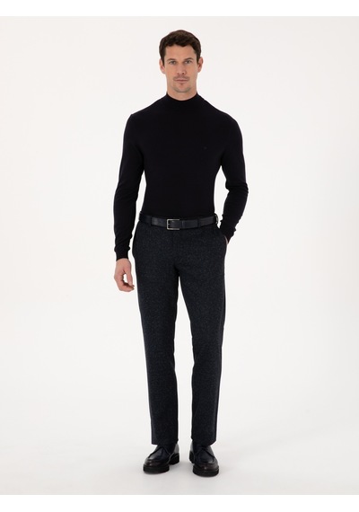Cacharel Lacivert Slim Fit Yün Karışımlı Kumaş Pantolon