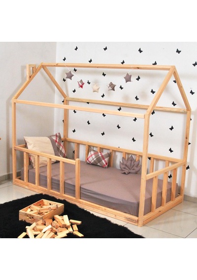 Markaawm Markaawm Montessori Çocuk Yatak Doğal Çam 90X190 Karyola Sevgi Akçaağaç