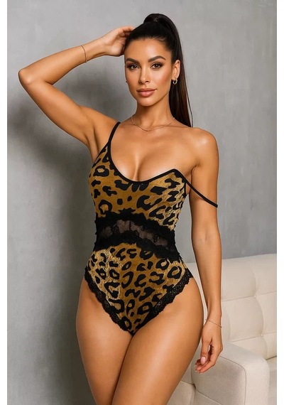Naam Leopar Dantel Romantik Body Çok Renkli
