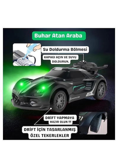 Mj Toys Uzaktan Kumandalı Şarjlı Duman Atan Araba 1:20 Full Fonksiyon Kum