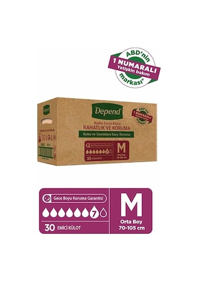 Depend Emici Külot Kadın Hasta Bezi Orta Boy 3 X 10'lu M