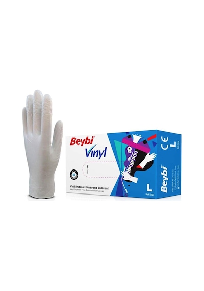 Beybi Pudrasız Vinil Vinyl Muayene Eldiveni Large- 20 Pk - 1 Koli