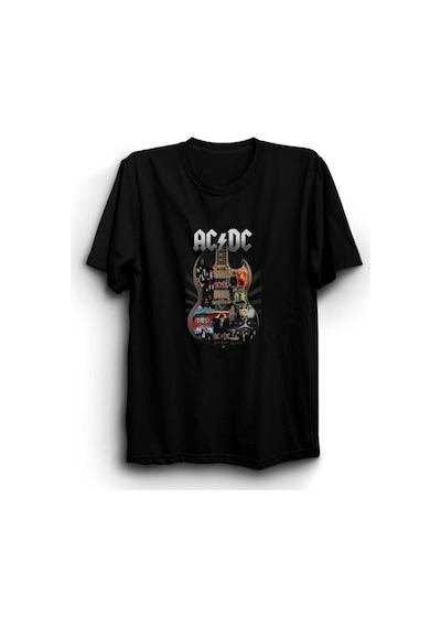 Acdc Baskılı Tshirt SIYAH