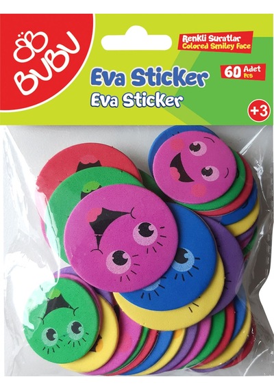 Bu-bu Eva Sticker Renkli Suratlar 60 Lı Bubu-st0142 Çok Renkli