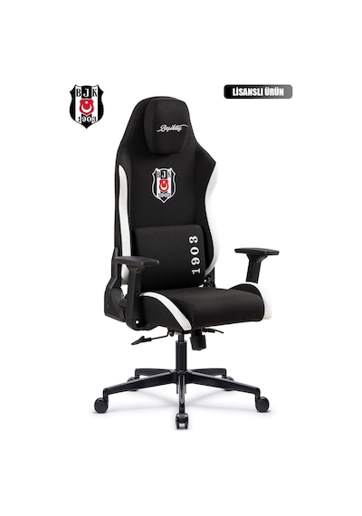 Fanchair X Beşiktaş Siyah Beyaz Kumaş Lisanslı Oyuncu Koltuğu-75