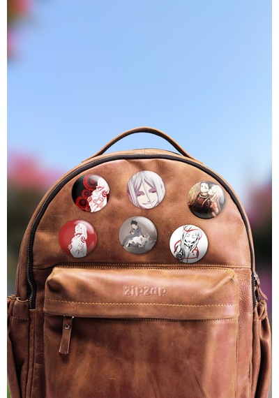 Deadman Wonderland Çanta Süsü Rozet İğneli Buton Rozet Seti 6 Adet Çok Renkli