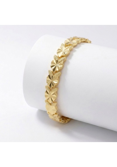 Premium Şık Ve Parlak Amora 24k Gold Kaplama 8 Mm Kadın Bijuteri Bileklik 3183kbv5d9 18cm Altın
