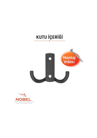 Noktali Askı, Metal Vestiyer Askısı, Matsiyah, Duvar Ve Dolap Askılığı 5'li Set Vidalı Matsi Yah