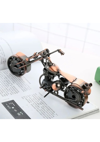 El Yapımı Motosiklet Figürler Modeli Retro Vintage Büyük Boy