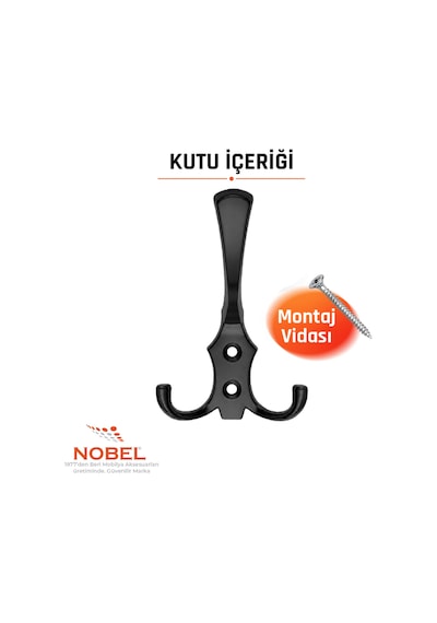 Ri Ko Portmanto Askısı, Metal Vestiyer Askısı, 16 Gr, Dolap Ve Duvar Askılığı, Matsi Yah Vidalı