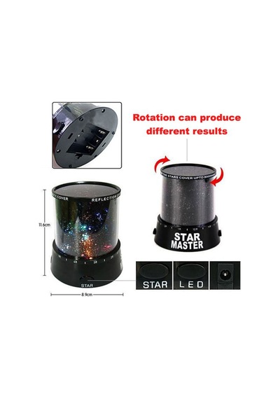 Yıldızlı Gece Projeksiyon Lambası - Renkli Galaxy & Star Master Light Çocuklar Odası Dekoru Çok Renkli