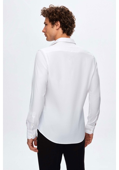 Twn Slim Fit Beyaz Düz Gömlek 5ef02ad10288m 801