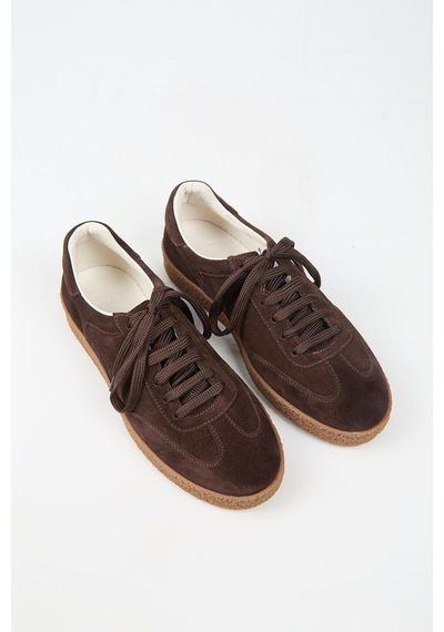 Krahe Palminteri Erkek Hakiki Deri Bağcıklı Kahve Sneakers