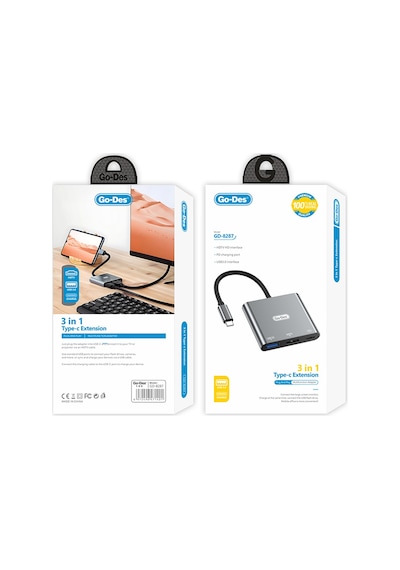 Go Des Gd-8287 Type-c To Hdtv 3 İn 1 Dönüştürücü Adaptör