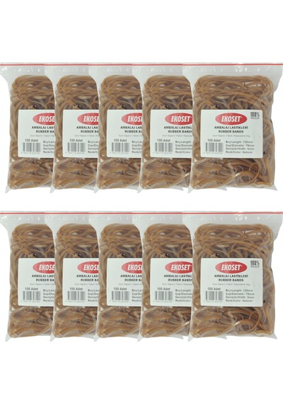 Ekoset 120X3Mm Geniş Kauçuk Paket Ambalaj Lastiği 1.000 Adet