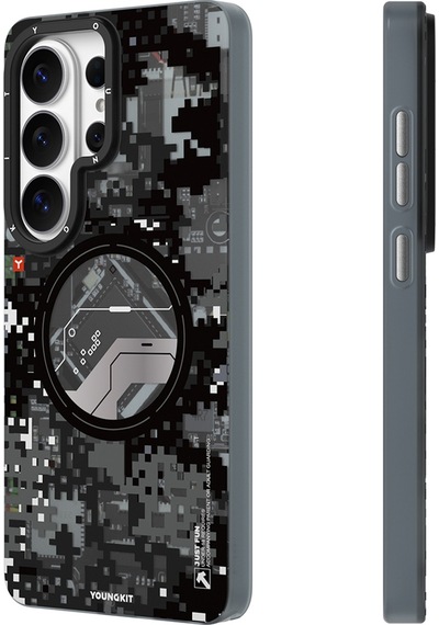Galaxy S26 Ultra Uyumlu Kılıf M-safe Şarj Özellikli Youngkit Camouflage Sykell Serisi Kapak Siyah