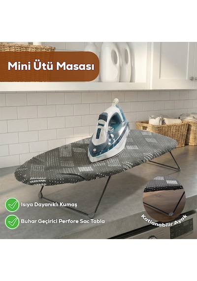 Porsima 15120-4 Smart Mini Seyahat Portatif Katlanabilir Ayaklı Ütü Masası Çok Renkli
