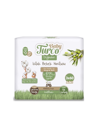 3 Adet Baby Turco Doğadan Islak Havlu 3x60'lı Diğer