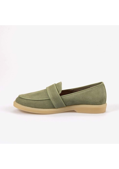 Kemal Tanca Kadın Casual Süet Loafer Ayakkabı Kauçuk Taban T101 Mint Suet