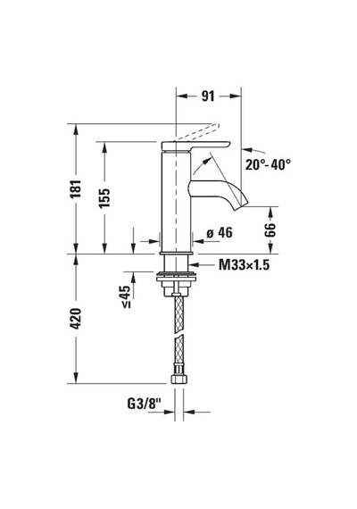 Duravit - C.1 Lavabo Bataryası S-boy - C11010002010- Krom