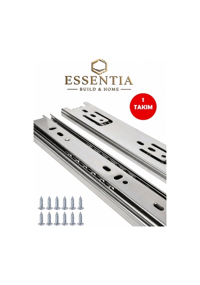 Yeniler 35 Cm Teleskopik Bilyalı Çekmece Rayı 35mm Tam Açılır Krom