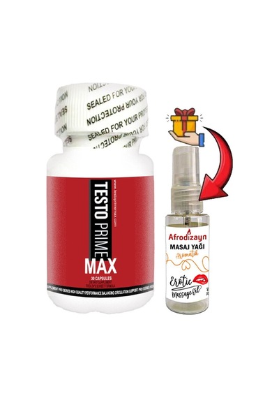 Testoprime 1 Kutu Erkeklere Özel 30 Lu Destek + Afrodizayn Masaj Yağı 30 Ml