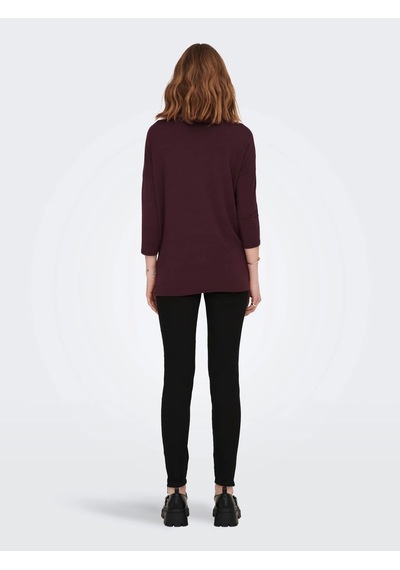 Only 15157920 Genis Yaka Dirsek Kol Kadın Body - Bordo Bordo