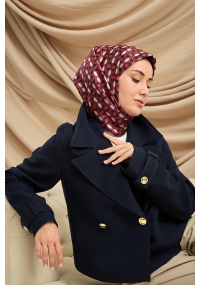 Silk Home Twill İpek Eşarp 11481-41 Siyah, Vişne, Kırmızı, Gri