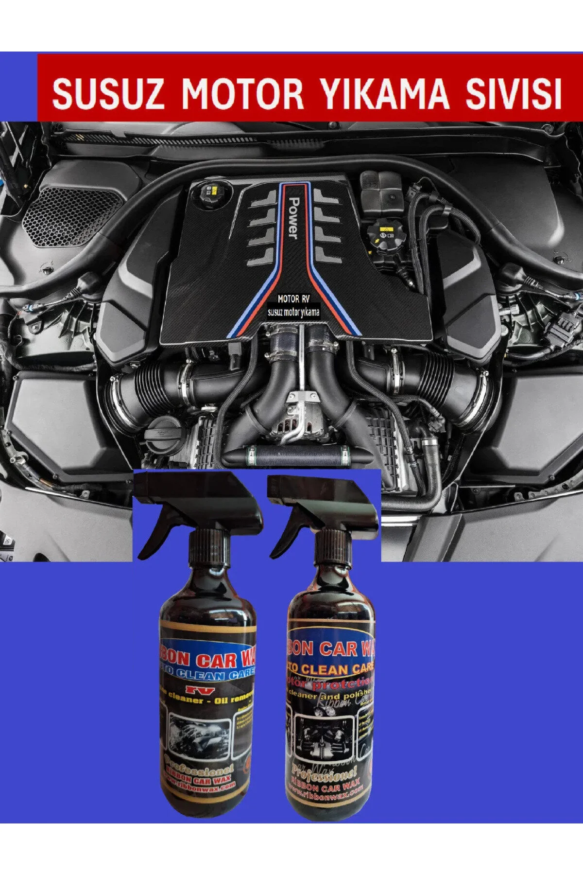 Susuz Motor Temizleme Sıvısı 500 Ml + Motor Koruma Parlatma 500 Ml 2 Lı Set