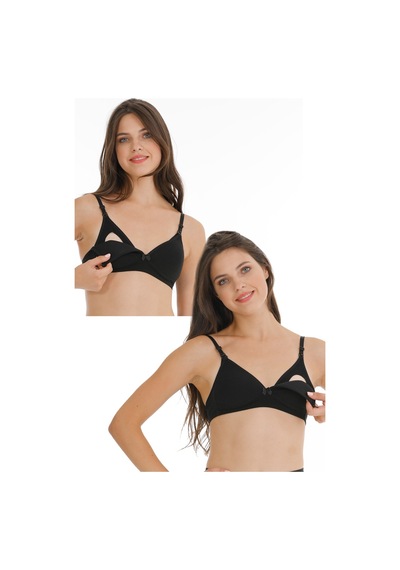 Parlingerie 2li Hamile Modal Kaplı Emzirme Sütyeni Siyah
