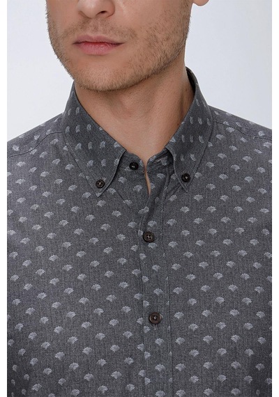Efor G 1518 Slim Fit Gri Spor Gömlek Gri
