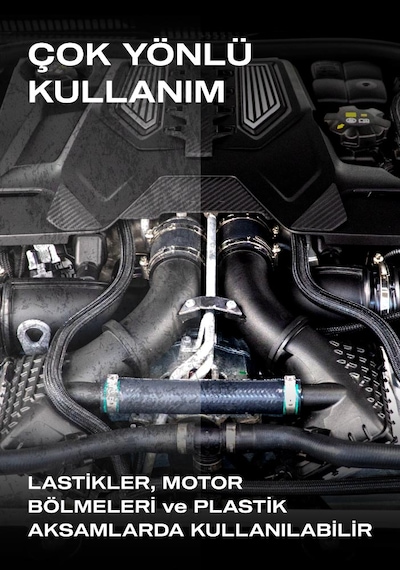 Nasiol Detailershine Trim ve Lastik Parlatıcı/Yenileyici 500ml ve Sünger-Ultra Parlak Ve Islak Görünüm